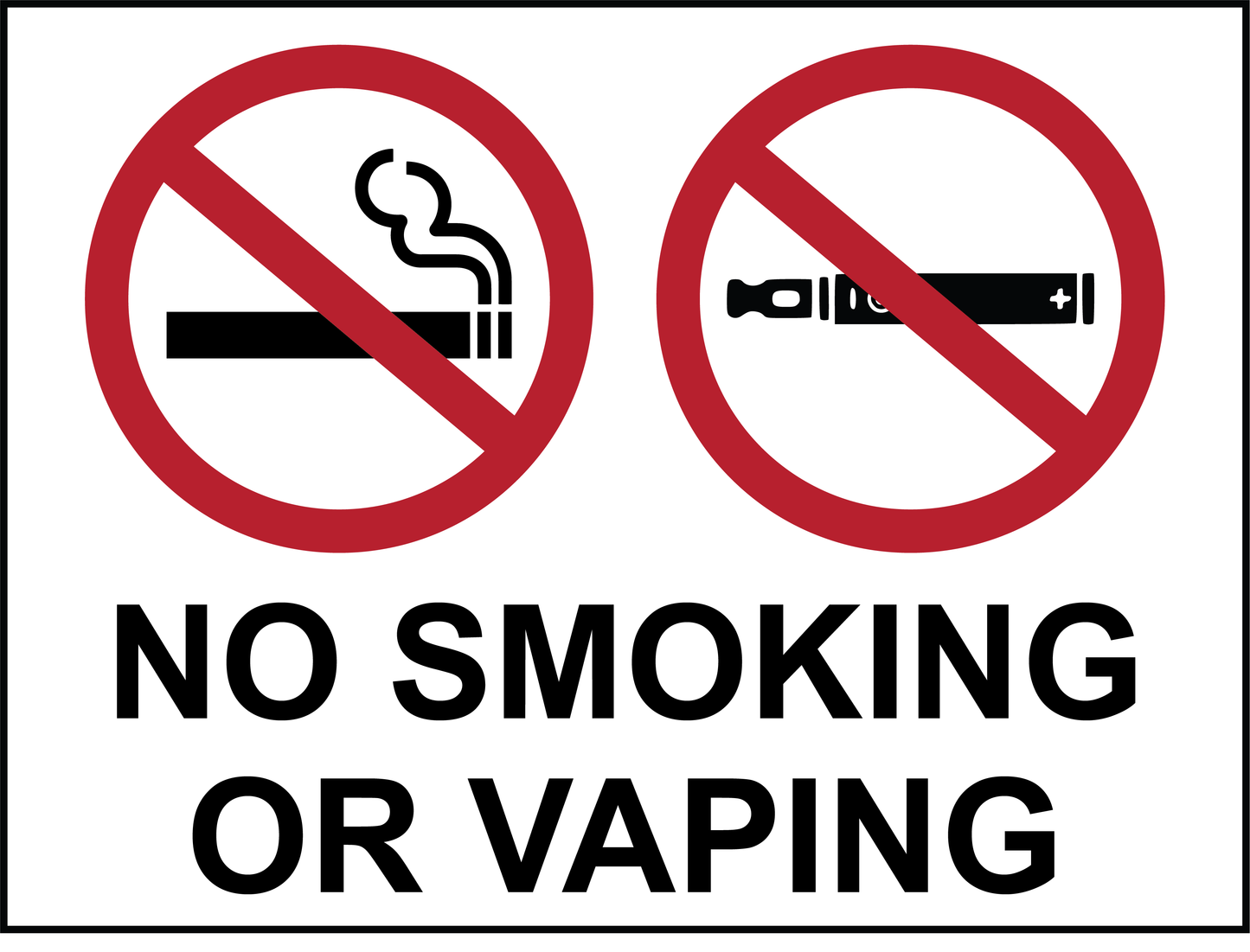 Prohibition - No Smoking Or Vaping