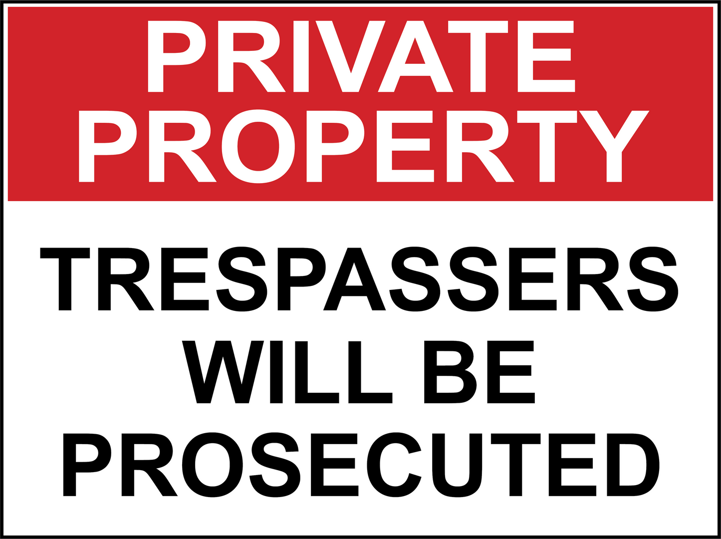 Private Property - Trespassers Will Be Prosecuted