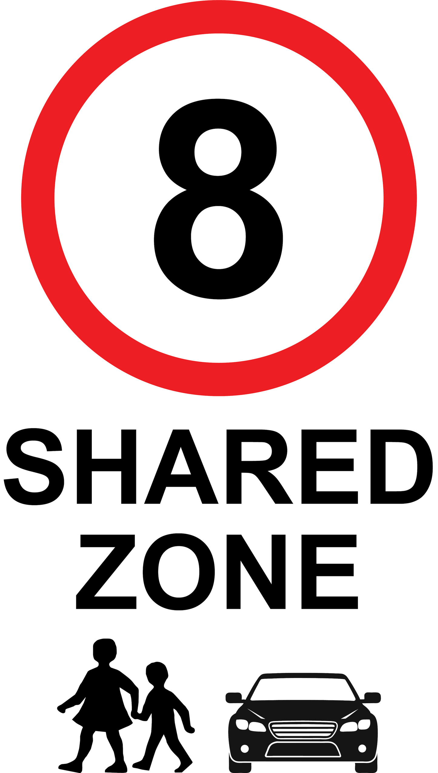 Speed Limit -Shared Zone - 450x600mm