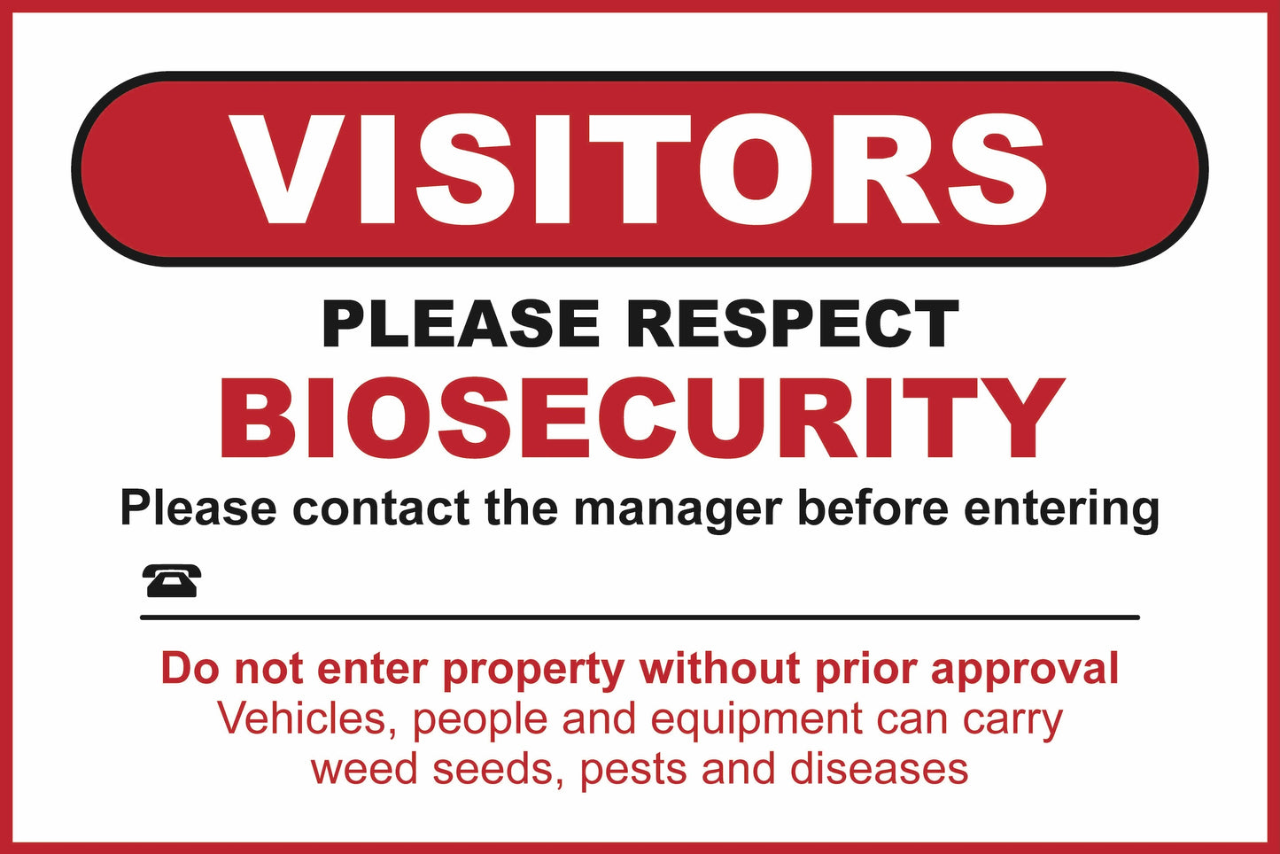 Visitors - Respect Biosecurity