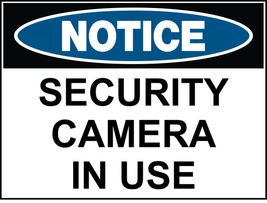 Notice - Security Camera In use