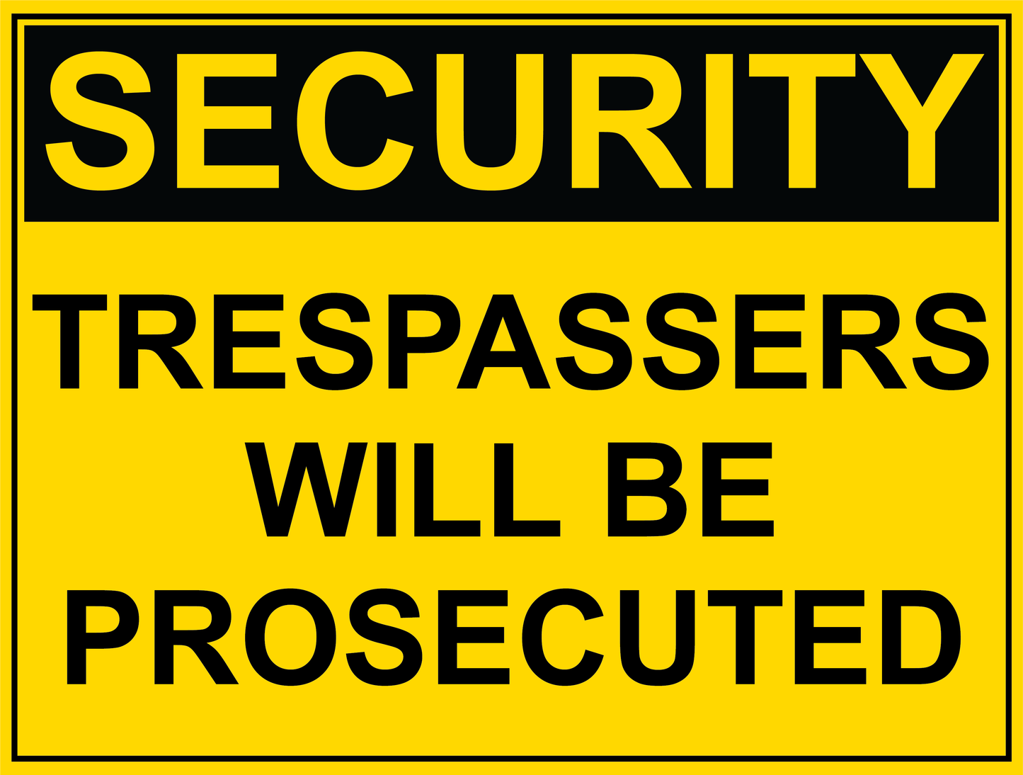 Security - Trespassers Will Be Prosecuted
