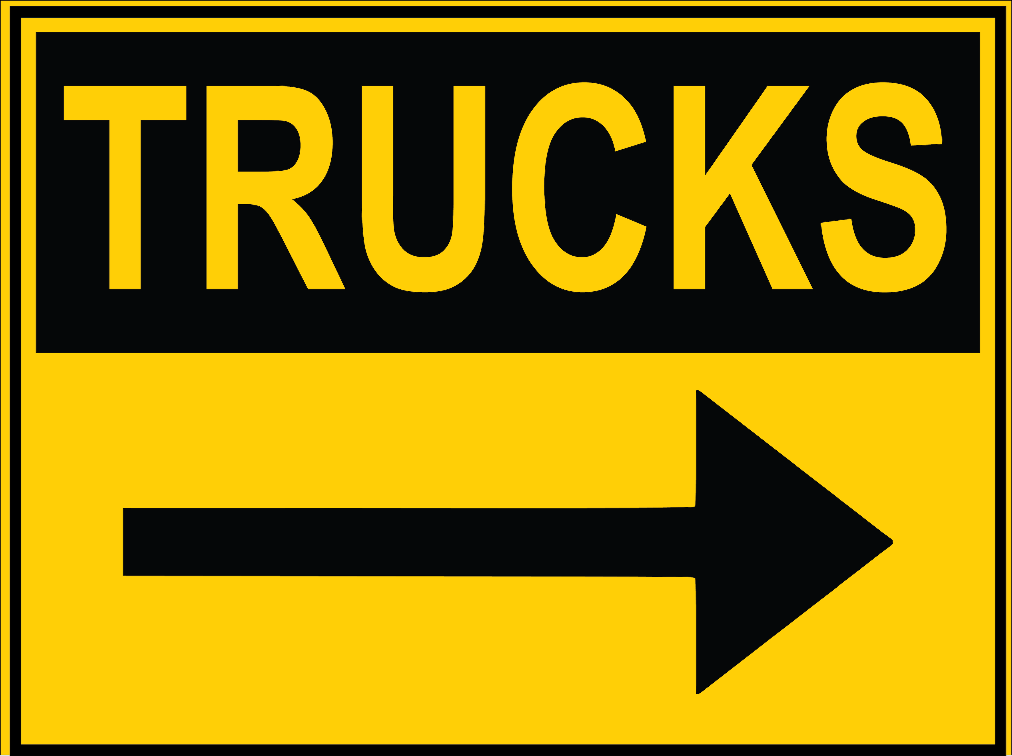 Directional Sign - Truck Yellow 600x450mm – Farm Safety Signs